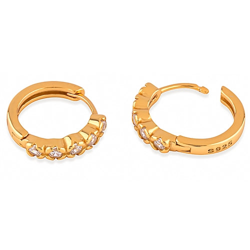 Radiant Curve Gold Huggie Earrings