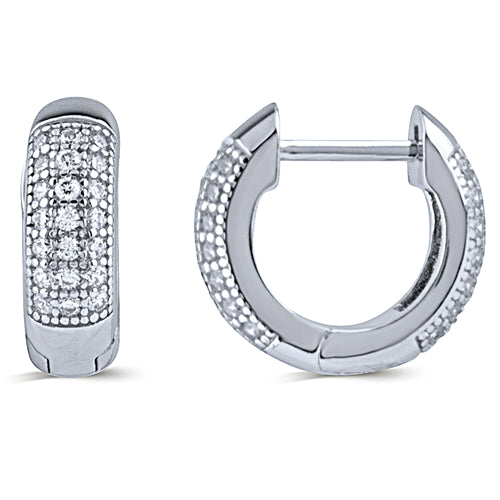 Classic CZ Huggie Hoop Earrings