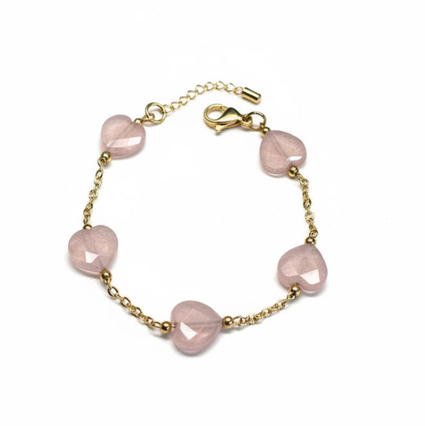 Rose Quartz Heart Bracelet