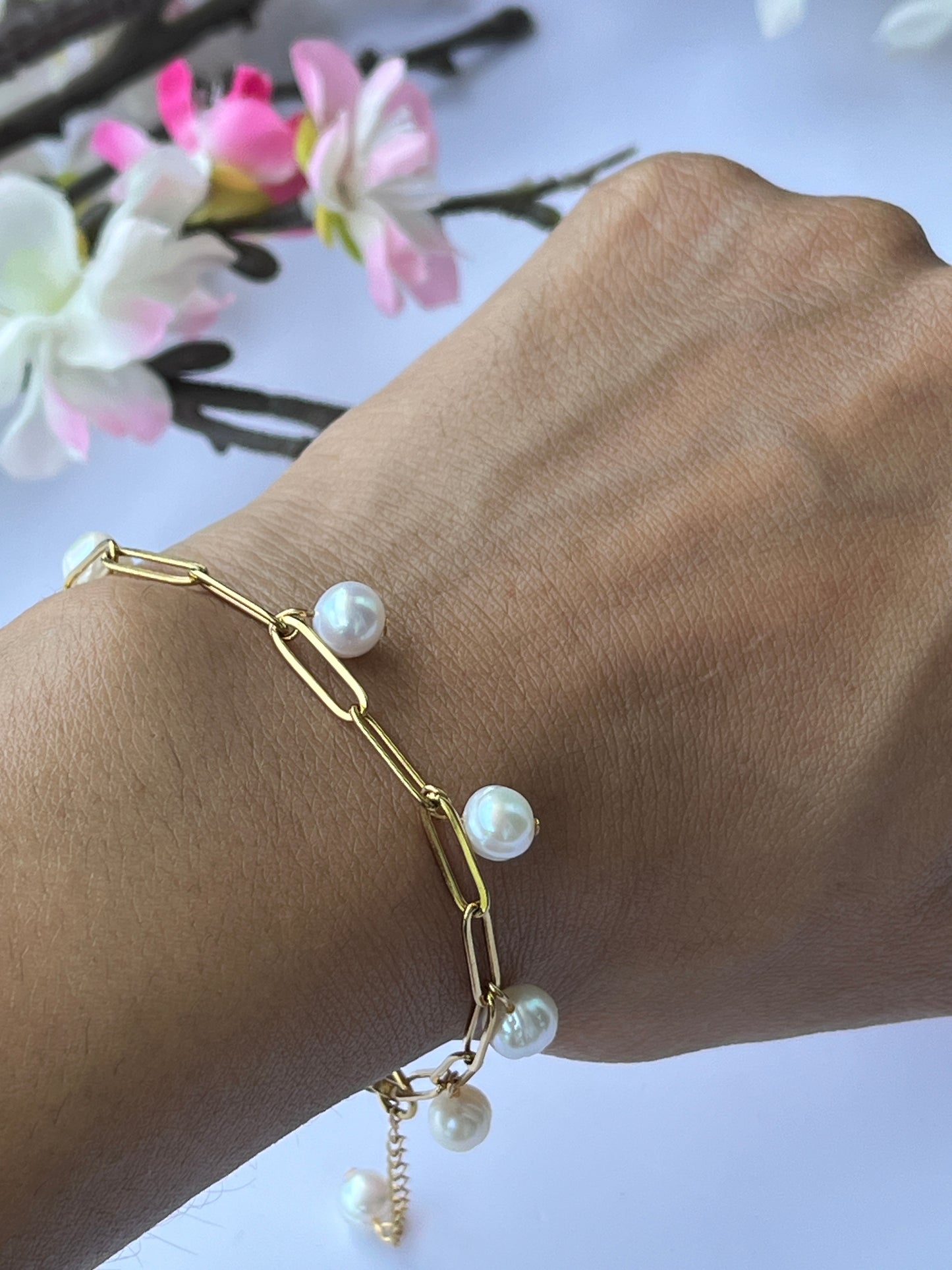 Freshwater Pearl Charm Bracelet