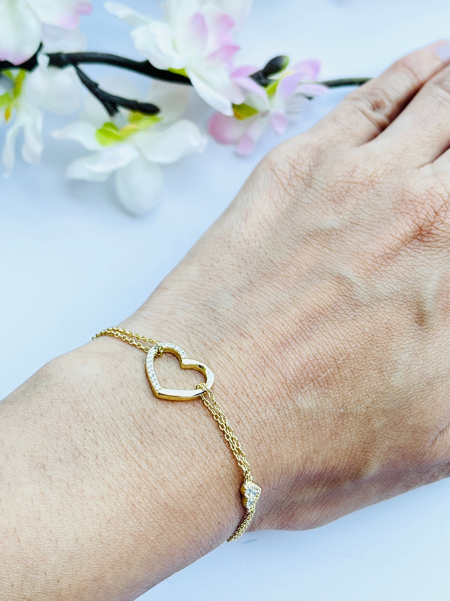 Open Heart CZ Bracelet