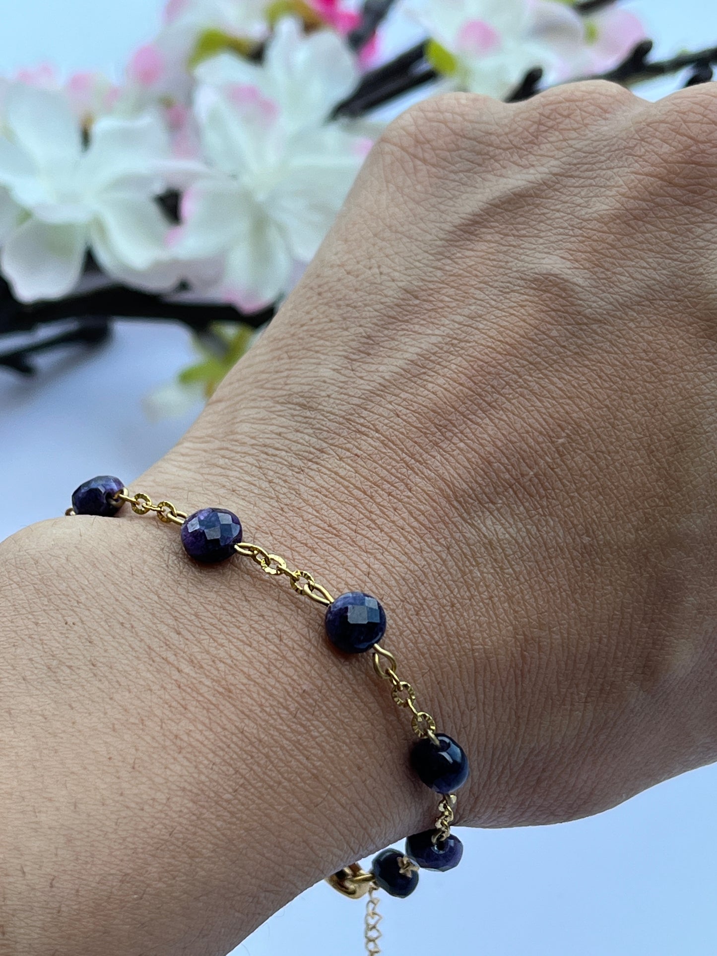 Elegant Amethyst Link Bracelet