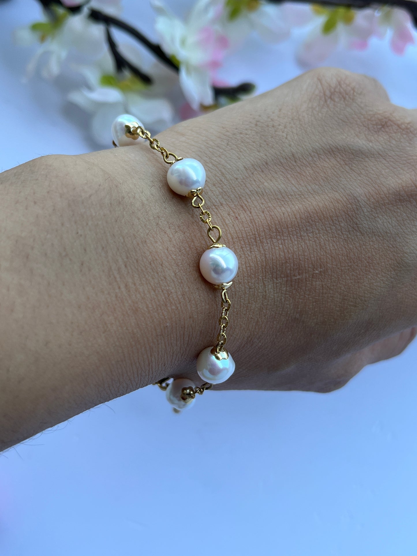 Freshwater Pearl Chain Bracelet
