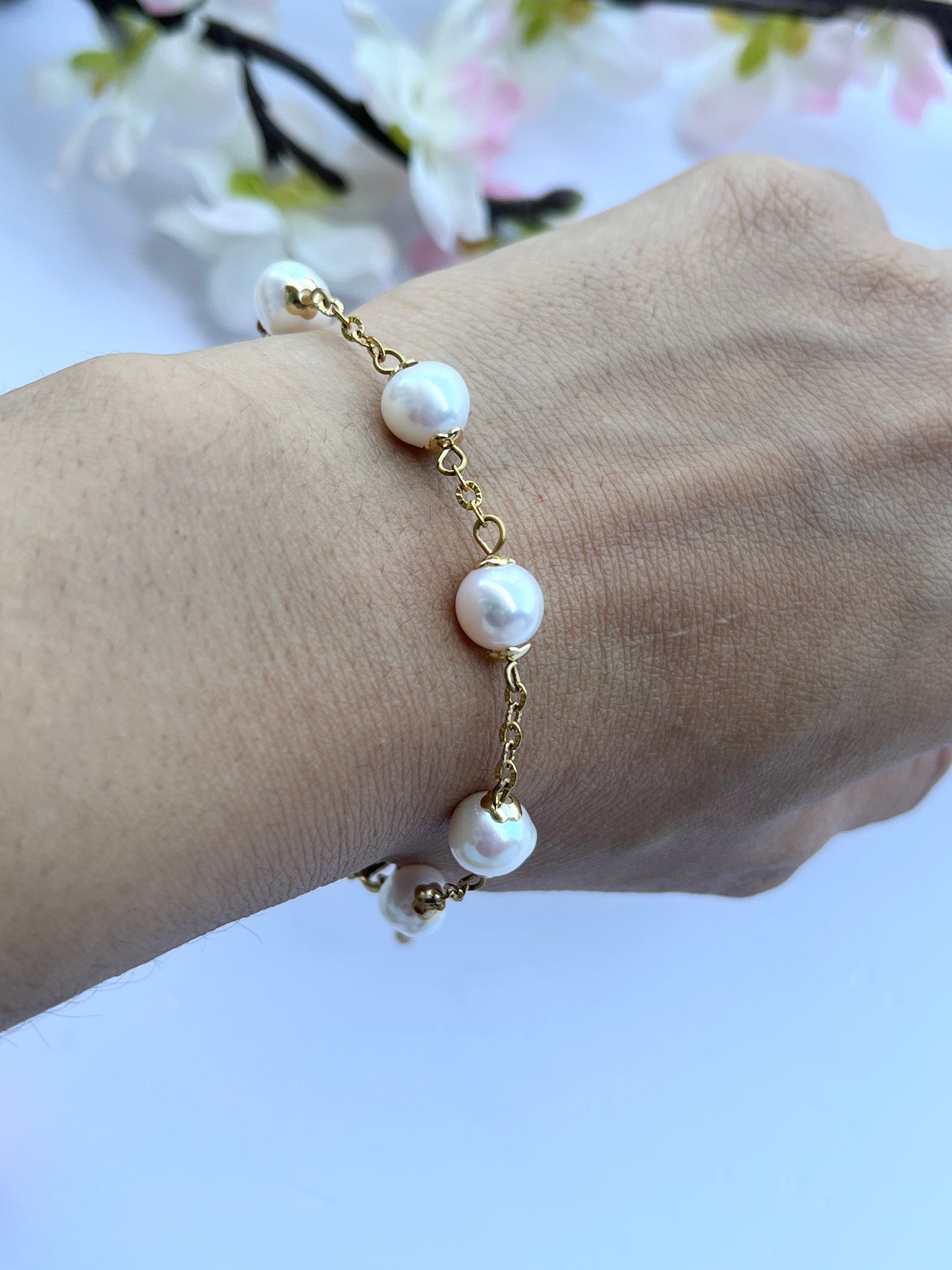 Freshwater Pearl Chain Bracelet