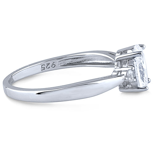 Radiant CZ Solitaire Ring – 925 Sterling Silver