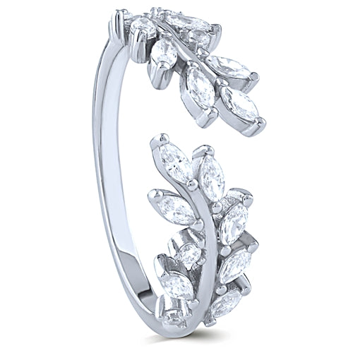 Nature’s Embrace Leaf Ring – 925 Sterling Silver