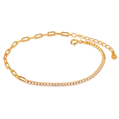 Golden Luxe CZ Paper Clip Bracelet