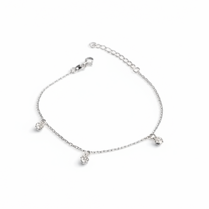925 Sterling Silver CZ Dangle Bracelet