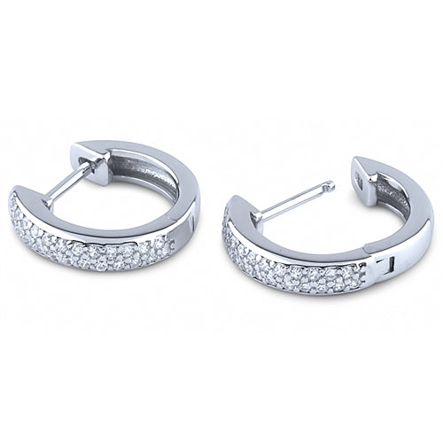 Pavé CZ Huggy Hoop Earrings
