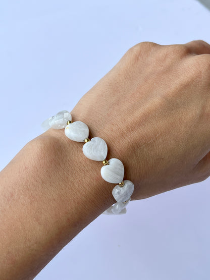 Moonstone Heart Bracelet