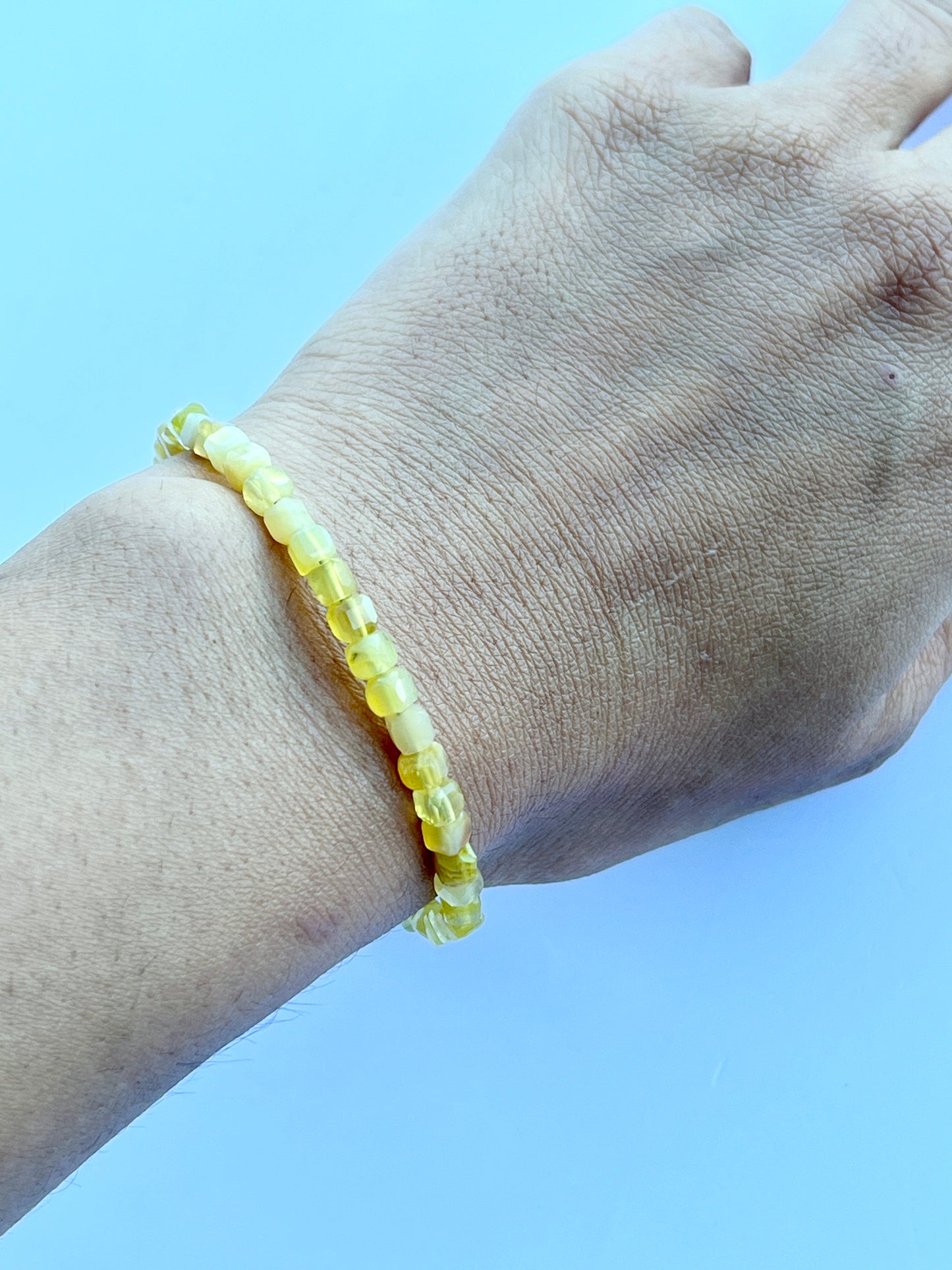Yellow Opal Bead Bracelet
