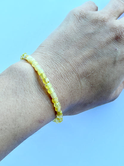 Yellow Opal Bead Bracelet