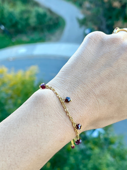 Garnet Dangle Bracelet