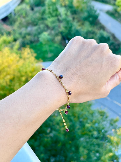 Garnet Dangle Bracelet