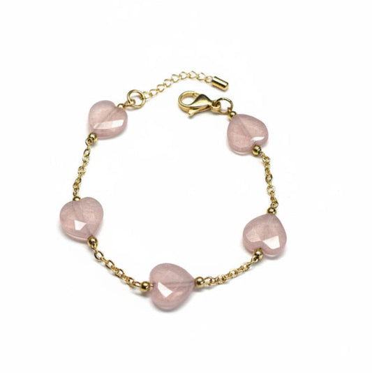 Rose Quartz Heart Bracelet