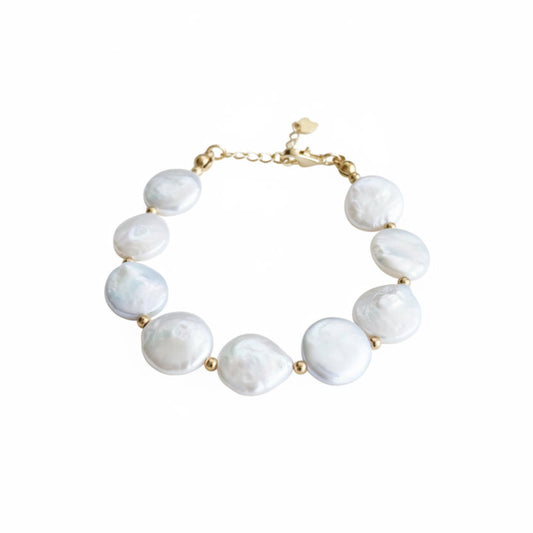 Natural Freshwater Coin Pearl bracelet