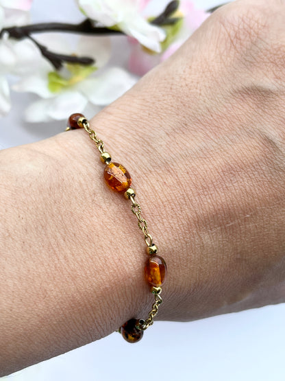 Amber Gemstone Bracelet
