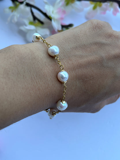 Freshwater Pearl Chain Bracelet