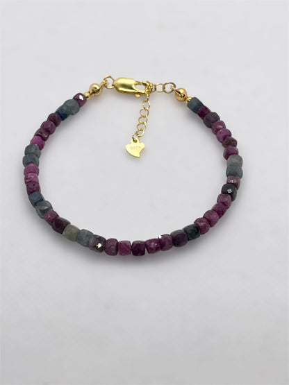 Ruby and Sapphire Gemstone Bracelet