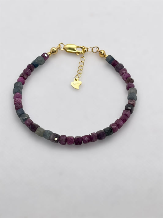 Ruby and Sapphire Gemstone Bracelet