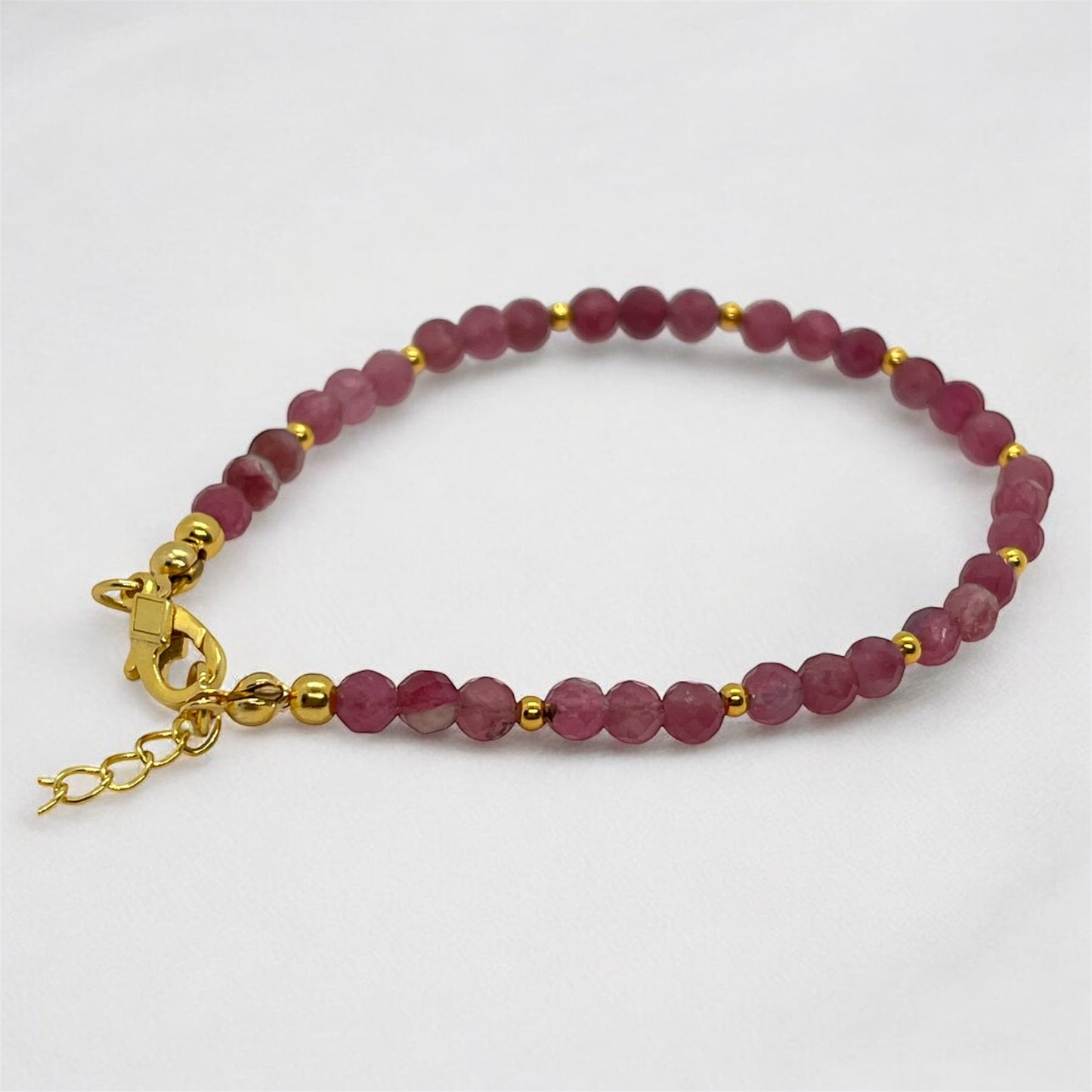 Pink Tourmaline Gemstone Bracelet