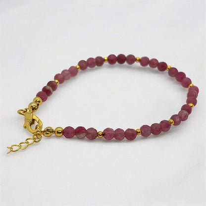 Pink Tourmaline Gemstone Bracelet