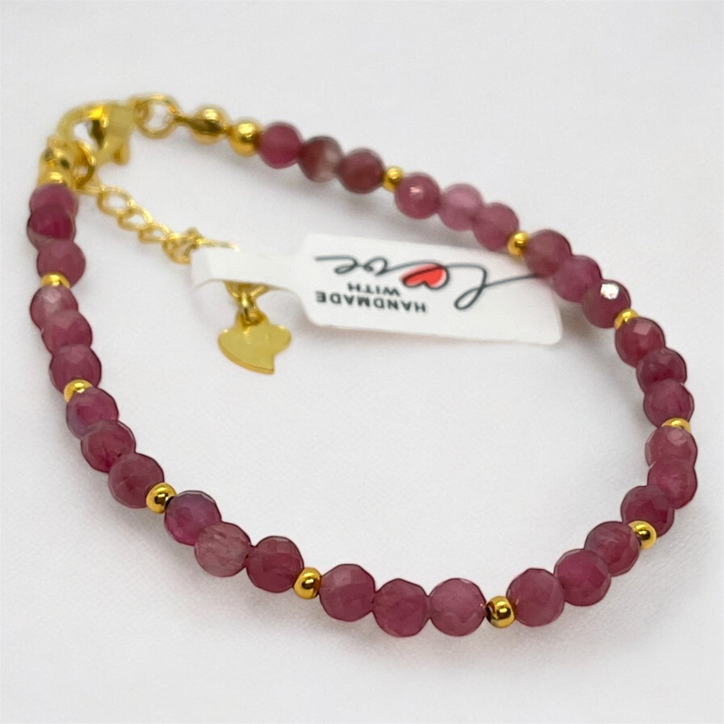 Pink Tourmaline Gemstone Bracelet