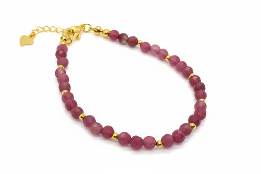 Pink Tourmaline Gemstone Bracelet