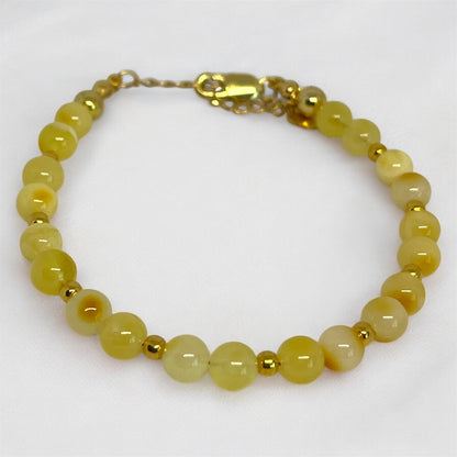 Butter Amber Bracelet in 925 Sterling Silver Gold-Plated