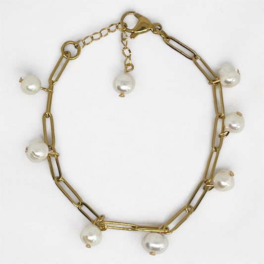 Freshwater Pearl Charm Bracelet