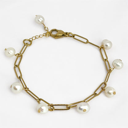 Freshwater Pearl Charm Bracelet