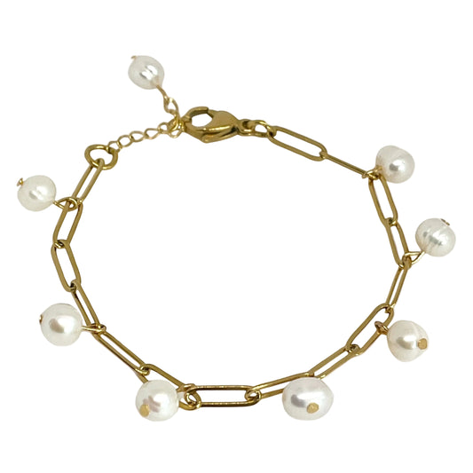 Freshwater Pearl Charm Bracelet