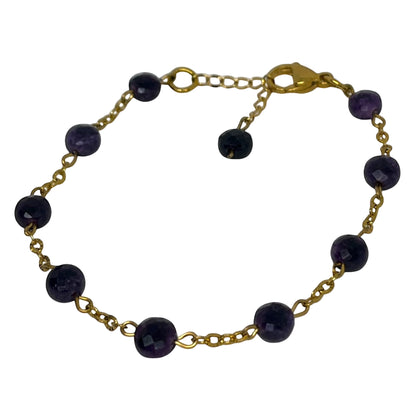 Elegant Amethyst Link Bracelet