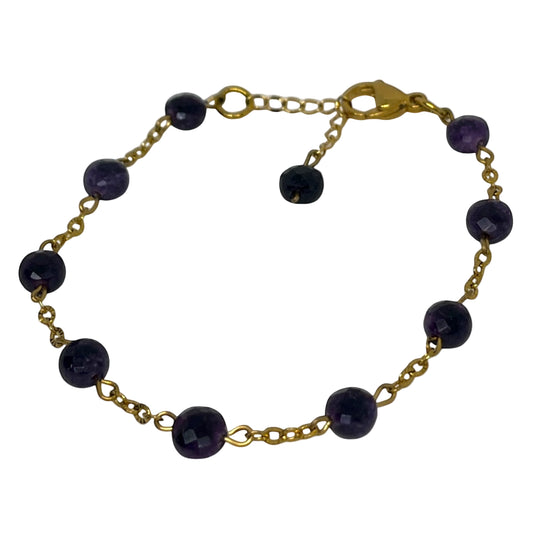 Elegant Amethyst Link Bracelet