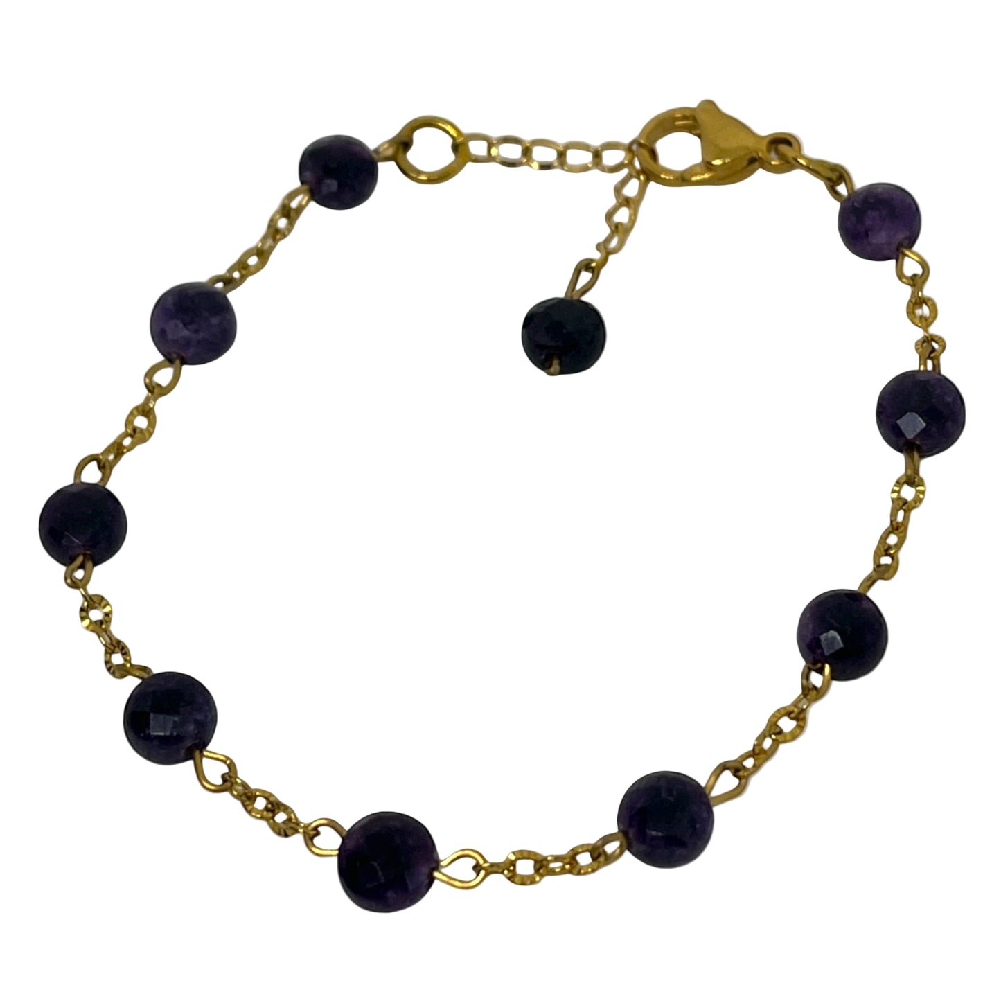 Elegant Amethyst Link Bracelet