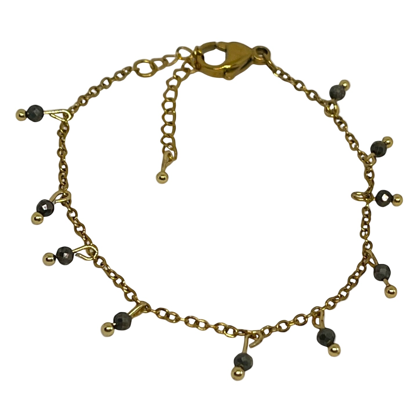 Pyrite Dangle Charm Bracelet