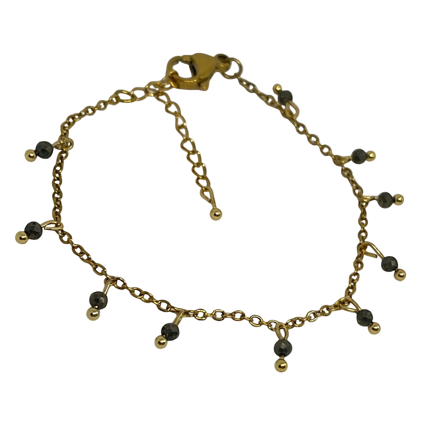 Pyrite Dangle Charm Bracelet