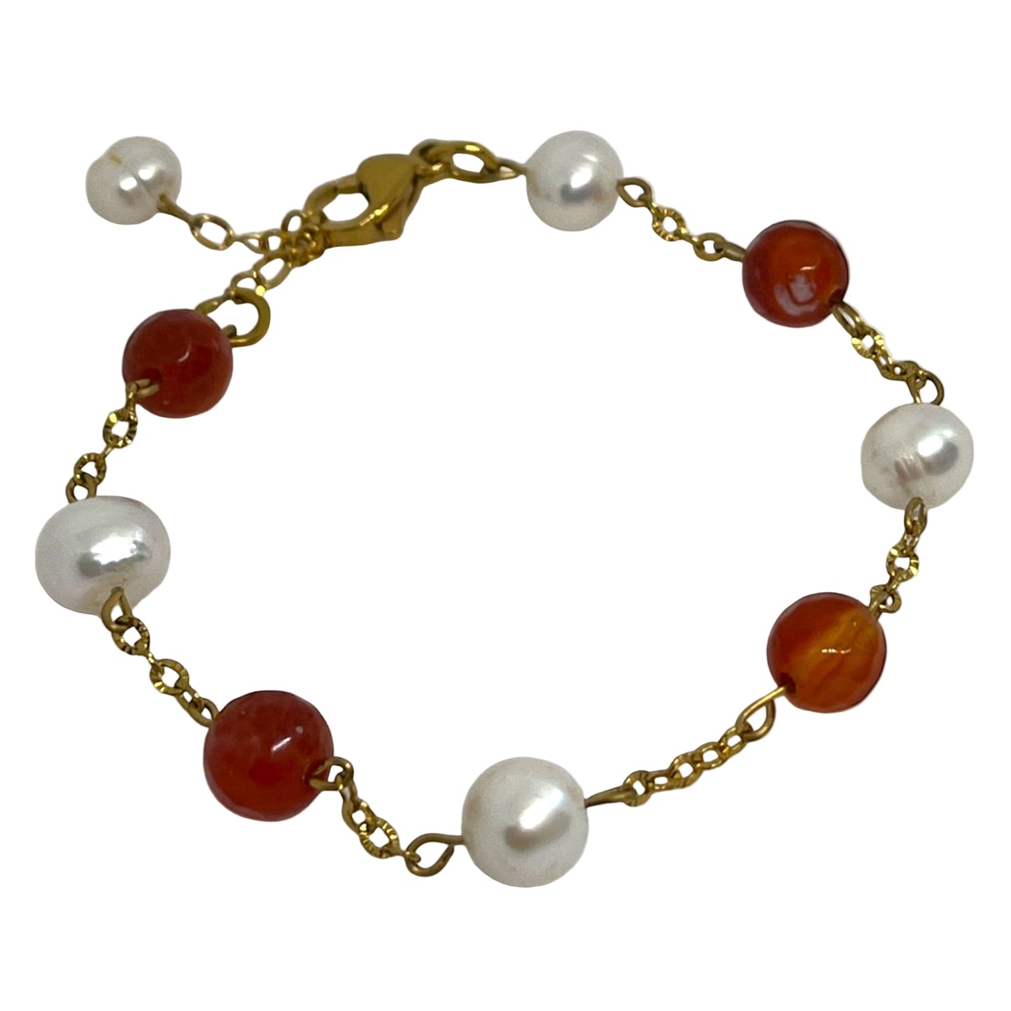 Agate & Freshwater Pearl Bracelet