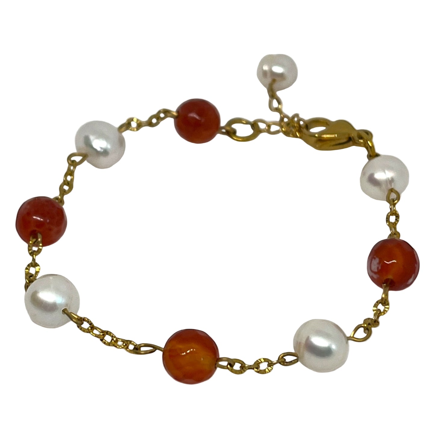 Agate & Freshwater Pearl Bracelet