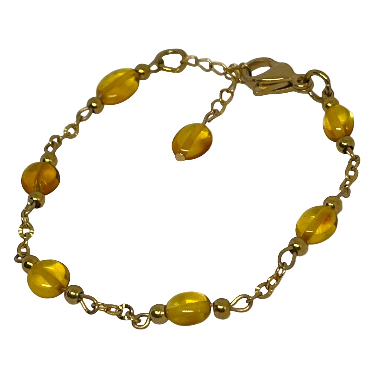 Amber Oval Bead Bracelet