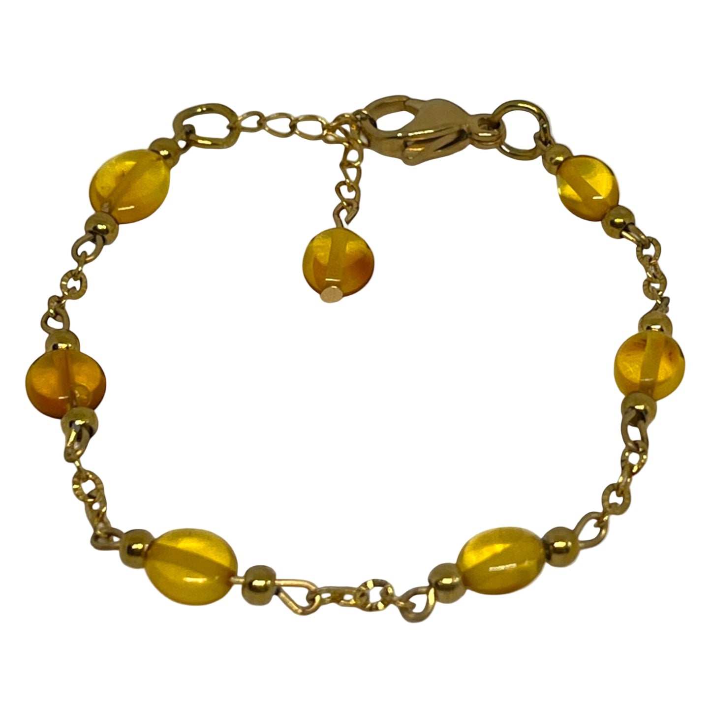 Amber Oval Bead Bracelet
