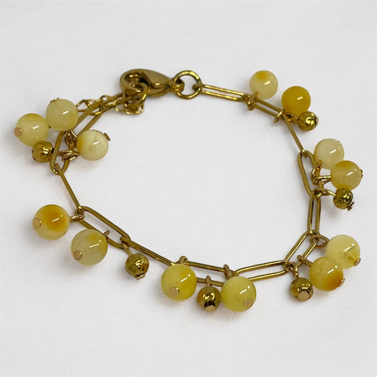 Golden Glow – Butter Amber Charm Bracelet