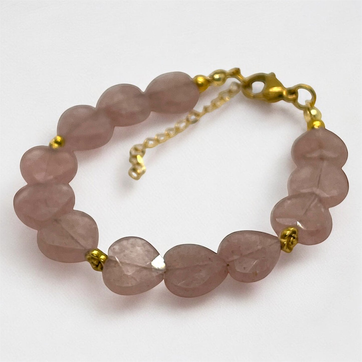 Rose Quartz Heart Bracelet