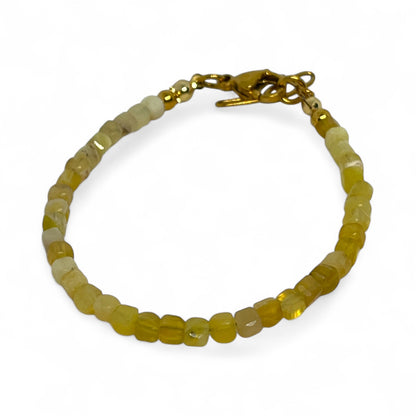 Yellow Opal Bead Bracelet