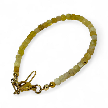 Yellow Opal Bead Bracelet