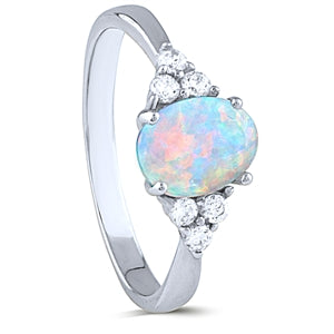 Iridescent Opal Glow Ring – 925 Sterling Silver