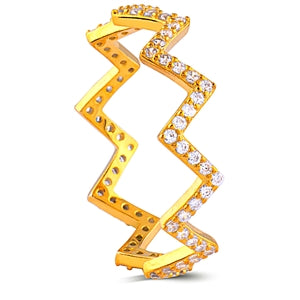 ZigZag Spark Ring – 925 Sterling Silver, Gold Plated