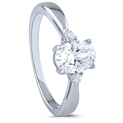 Radiant CZ Solitaire Ring – 925 Sterling Silver