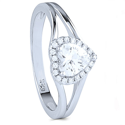 Lustrous Heart CZ Ring – 925 Sterling Silver