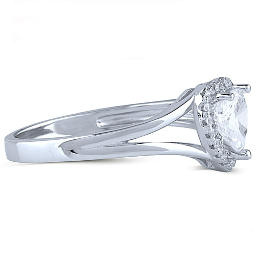 Lustrous Heart CZ Ring – 925 Sterling Silver